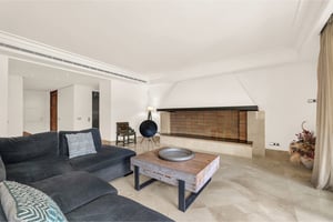 Luxury bathroom with double vanity and marble finishes at Los Monteros Park, Marbella